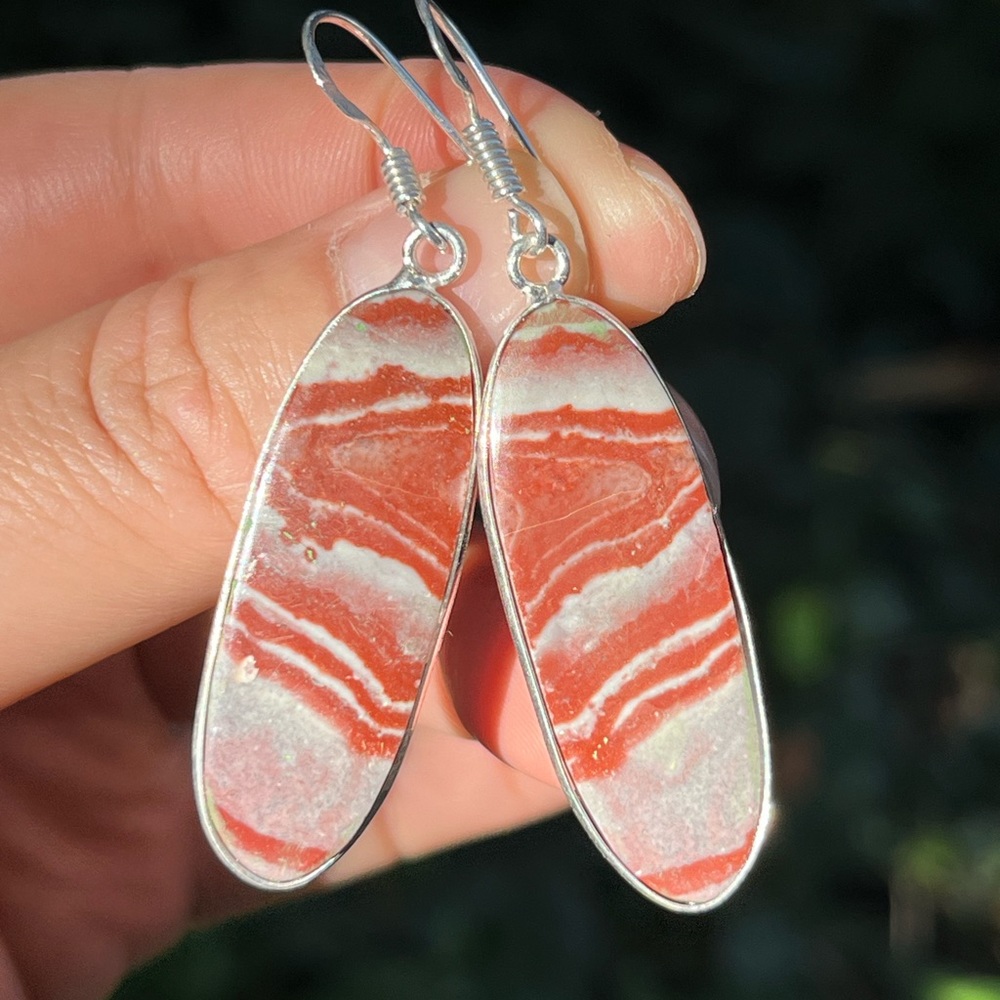925 silver plated Wave Dolomite Earrings